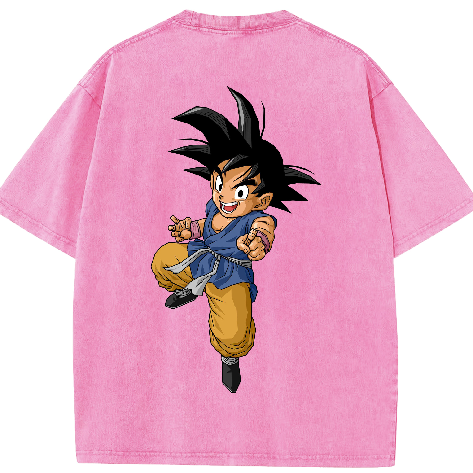 （画像用） ドラゴンボール 孫悟空（そん ごくう）Son Goku カカロット DRAGON BALL Kakarotto 綿100% ヴィンテージ風 半袖Tシャツ（背面プリント）